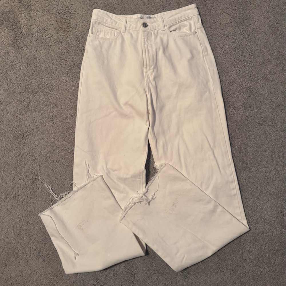 White Zara Wide Leg Jeans